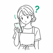 看着手机发愁的店主插画